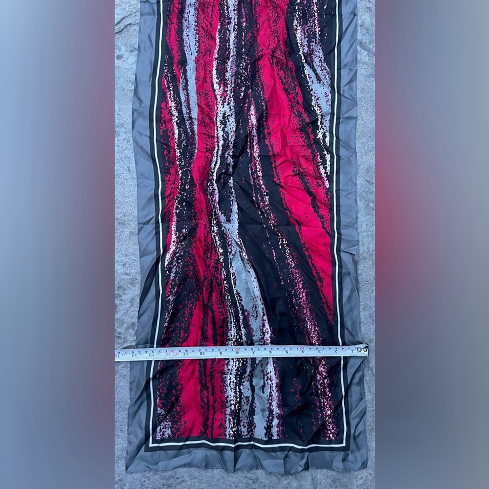Abstract Red and Black Scarf - Picture 3 of 6